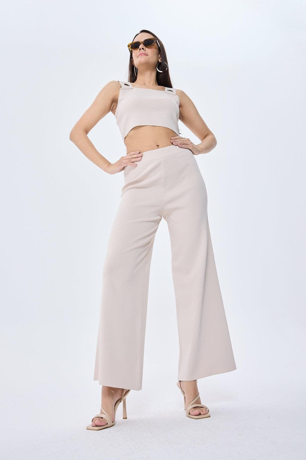 Martha Düz Örgü Geniş Askılı Kadın Rayon Triko Bralet Taş - 2
