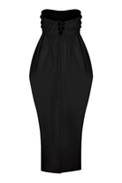 Jeanne Balon Midi Elbise Siyah - 6
