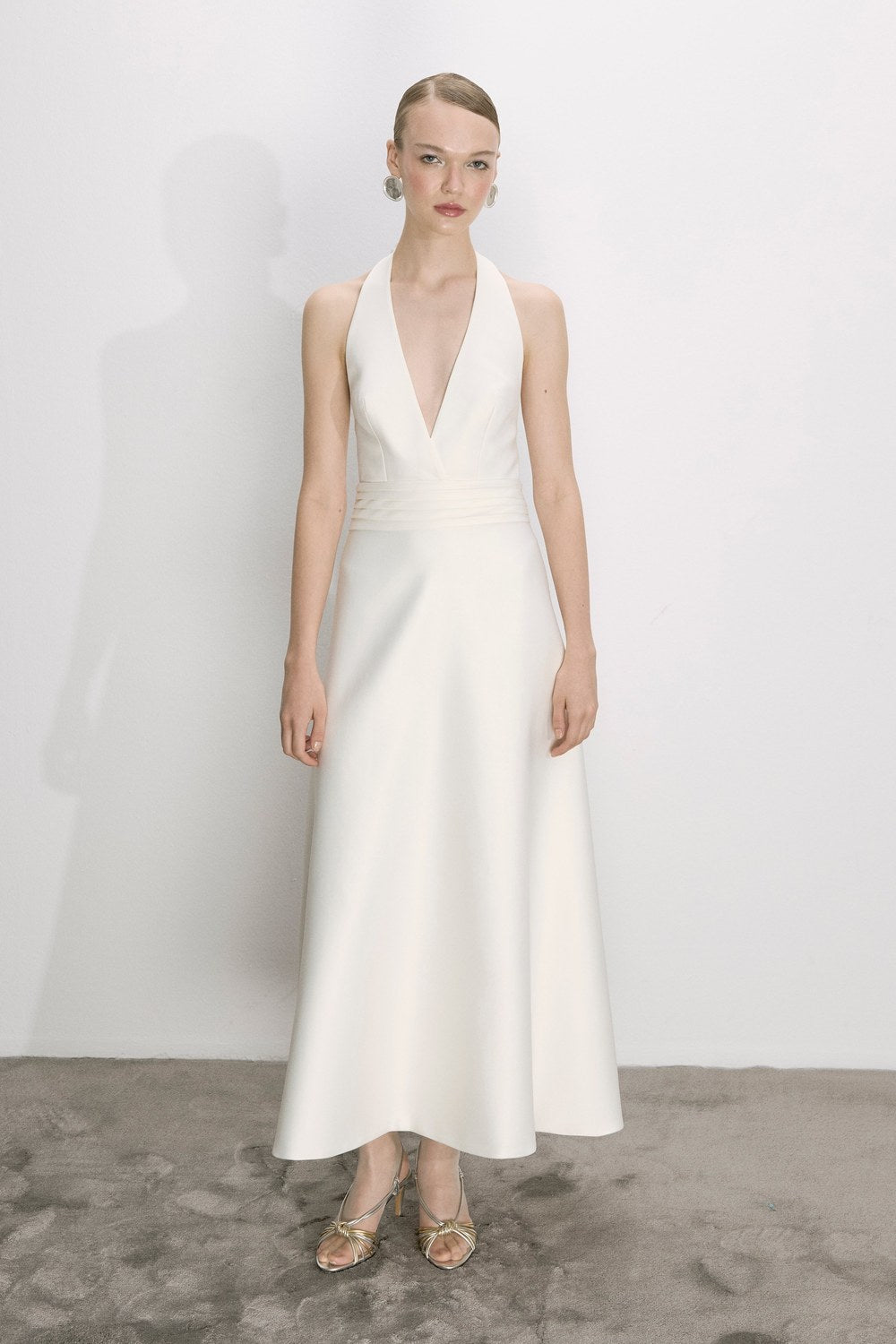 Lauryn Midi Elbise Beyaz - 1