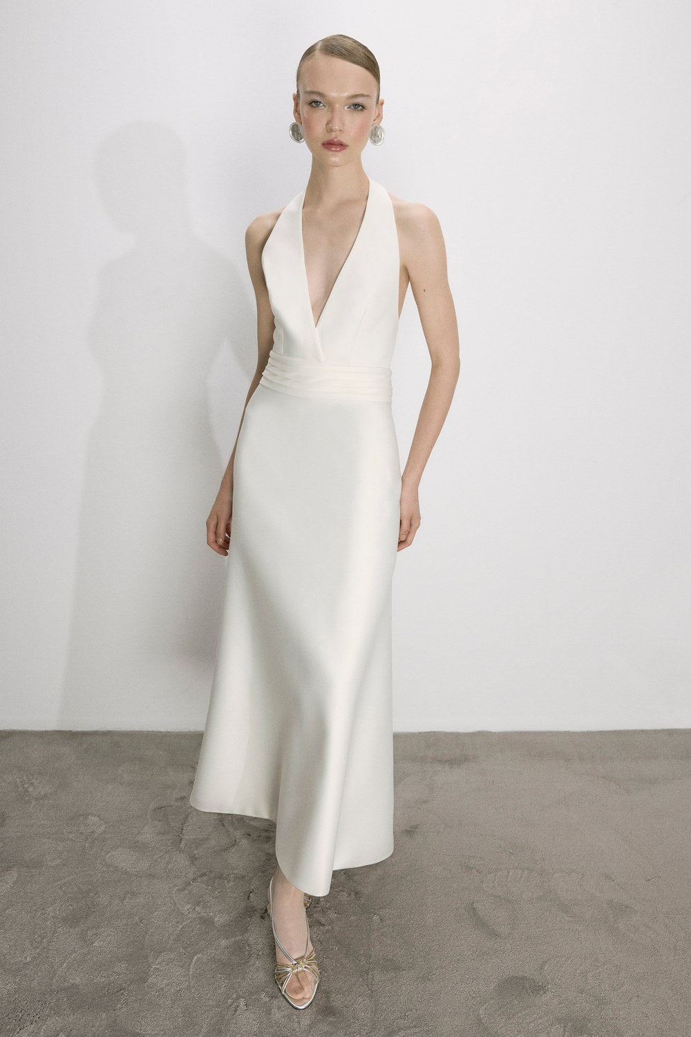 Lauryn Midi Elbise Beyaz - 3