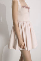 Leanne Saten Mini Elbise Toz Pembe - 6