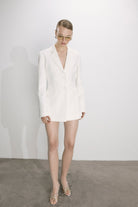 Marylebone Krep Blazer Beyaz - 0