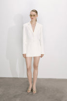 Marylebone Krep Blazer Beyaz - 4