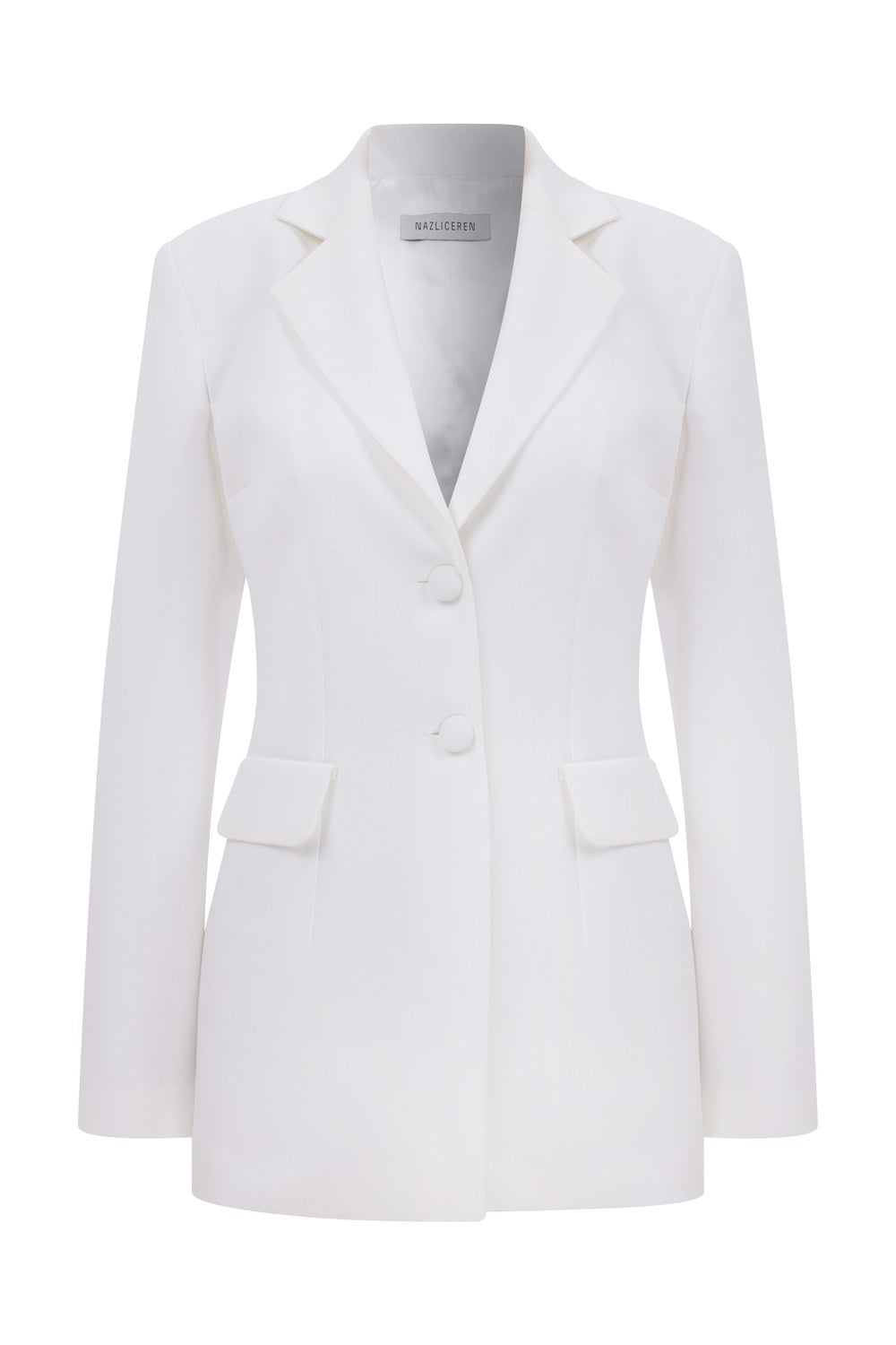Marylebone Krep Blazer Beyaz - 5