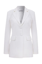 Marylebone Krep Blazer Beyaz - 5