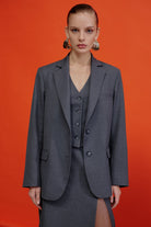 Boxy Blazer Gri - 1