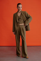 Boxy Oversize Blazer Haki - 0
