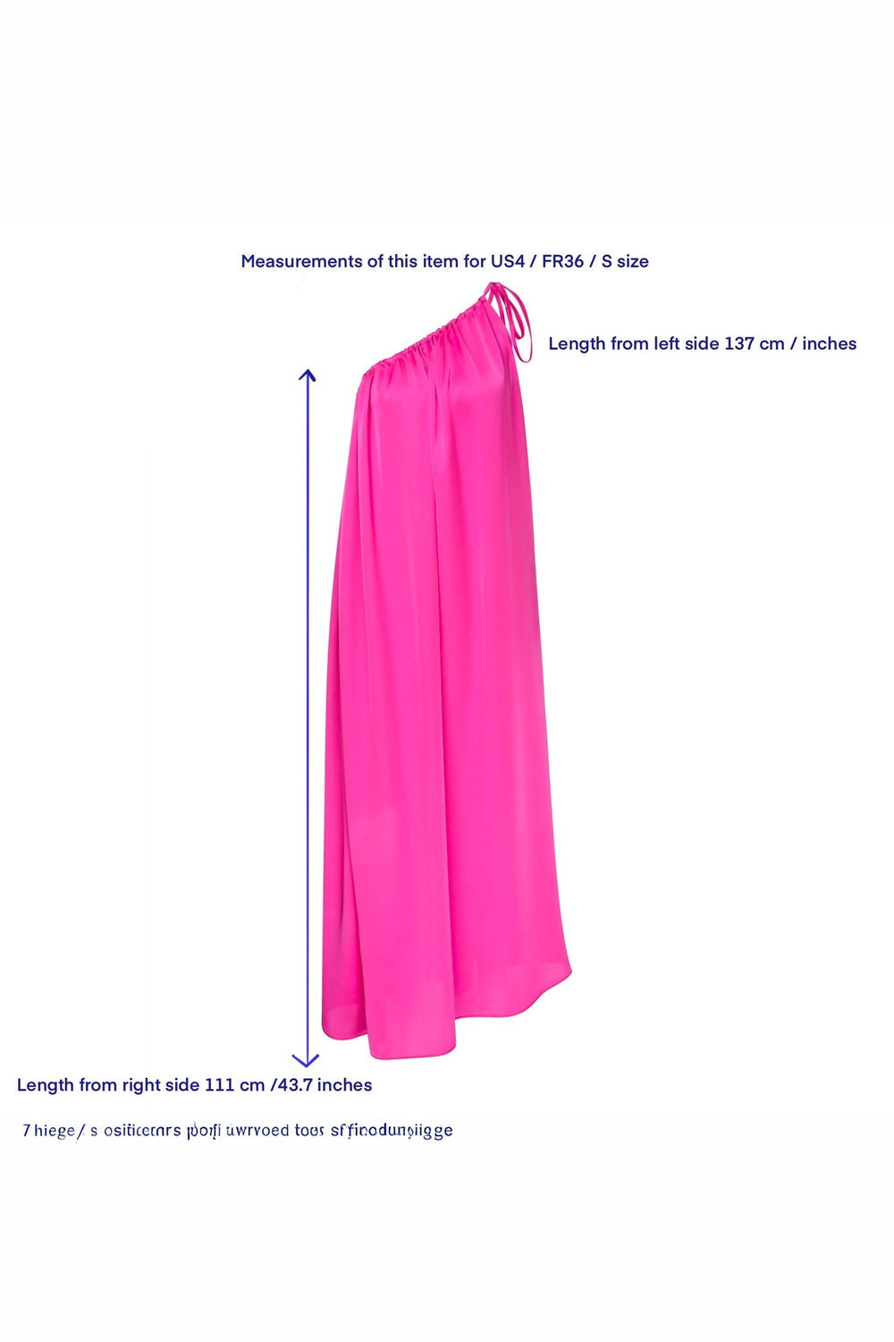 Chrissy Tek Omuz Saten Elbise Fuschia - 6