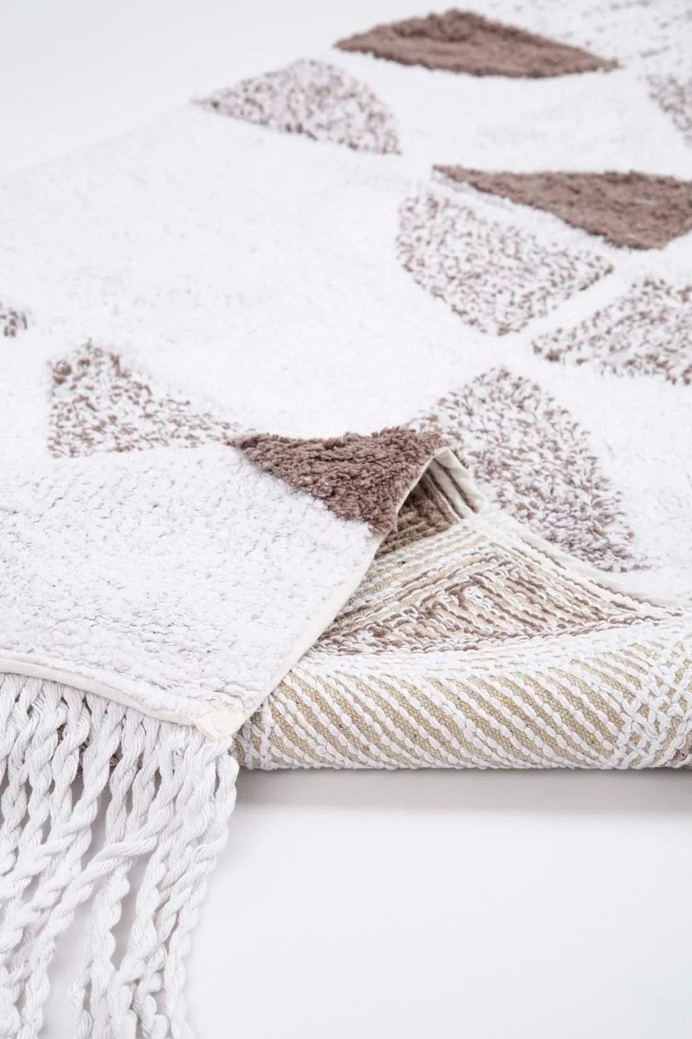 Brook Tekli Banyo Paspası %100 Pamuk 70x110 Ekru - 6