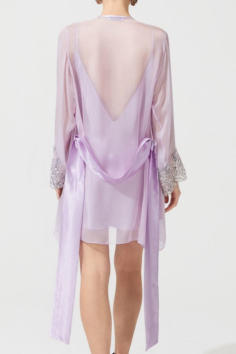 Zen İpek Kısa Sabahlık, Pembe - 1