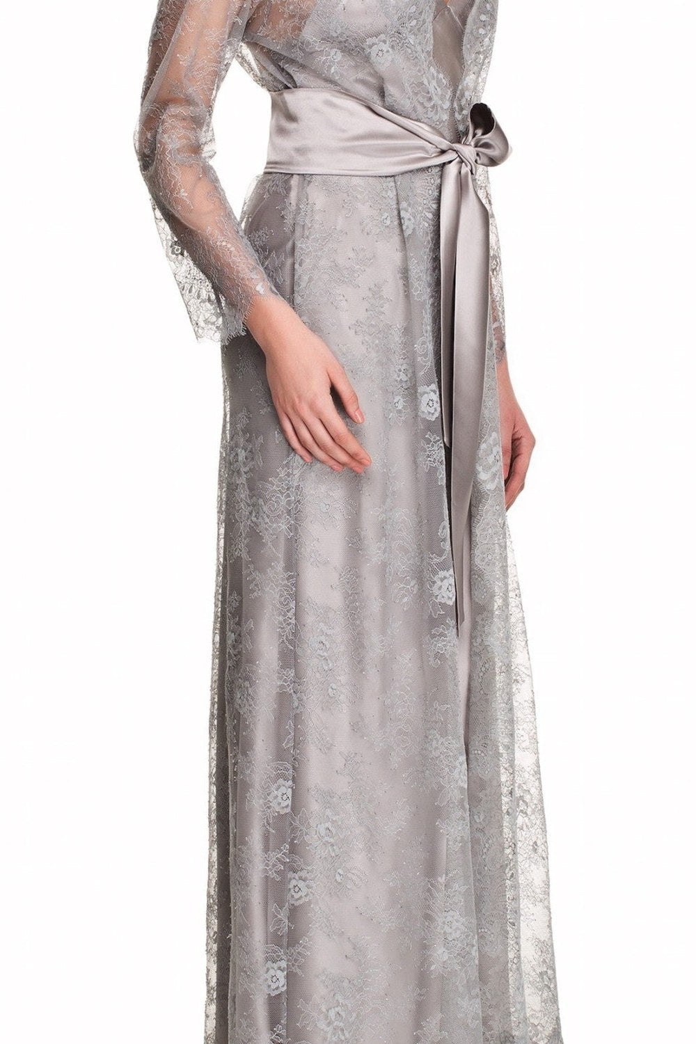 Soprano Dantel Sabahlık, Gri - 2