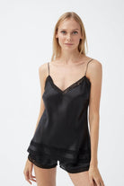 Joy Silk Babydoll Black - 1