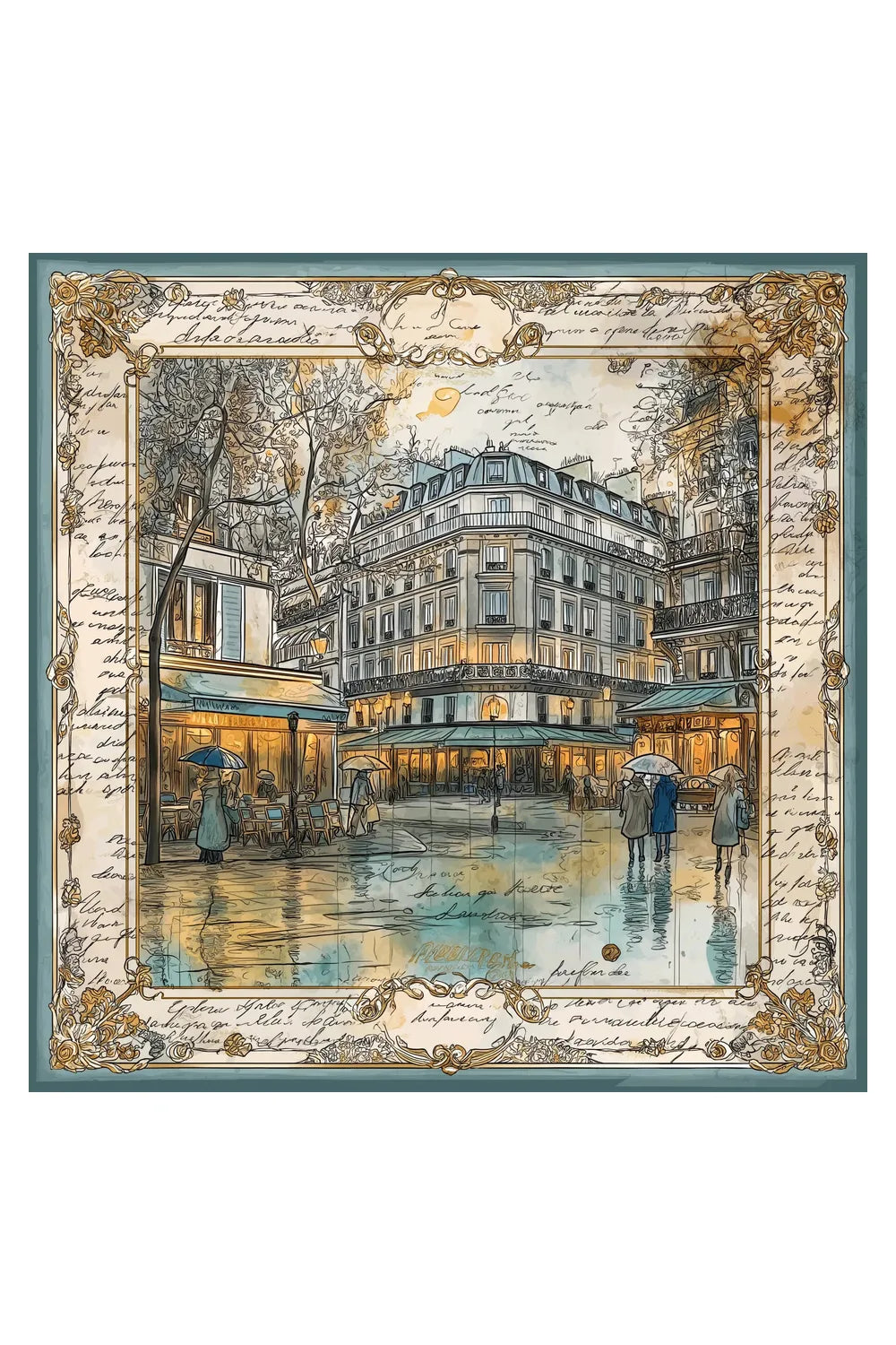 La Rue Romantique De Paris İpek Fular - 5