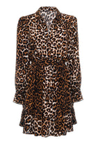 Leopar Fırfırlı Mini Elbise - 9