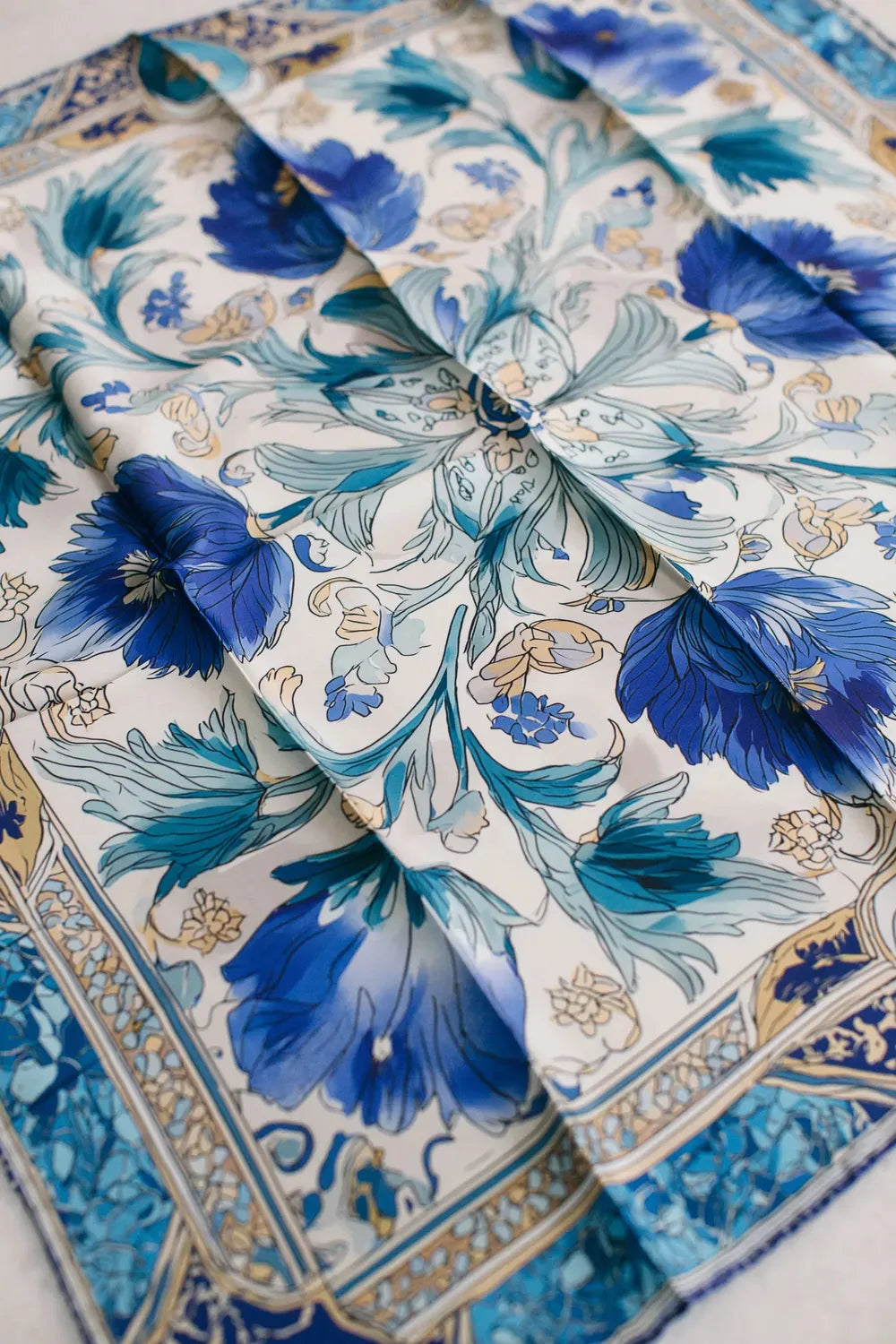 Bleu D’Anatolie İpek Fular - 0