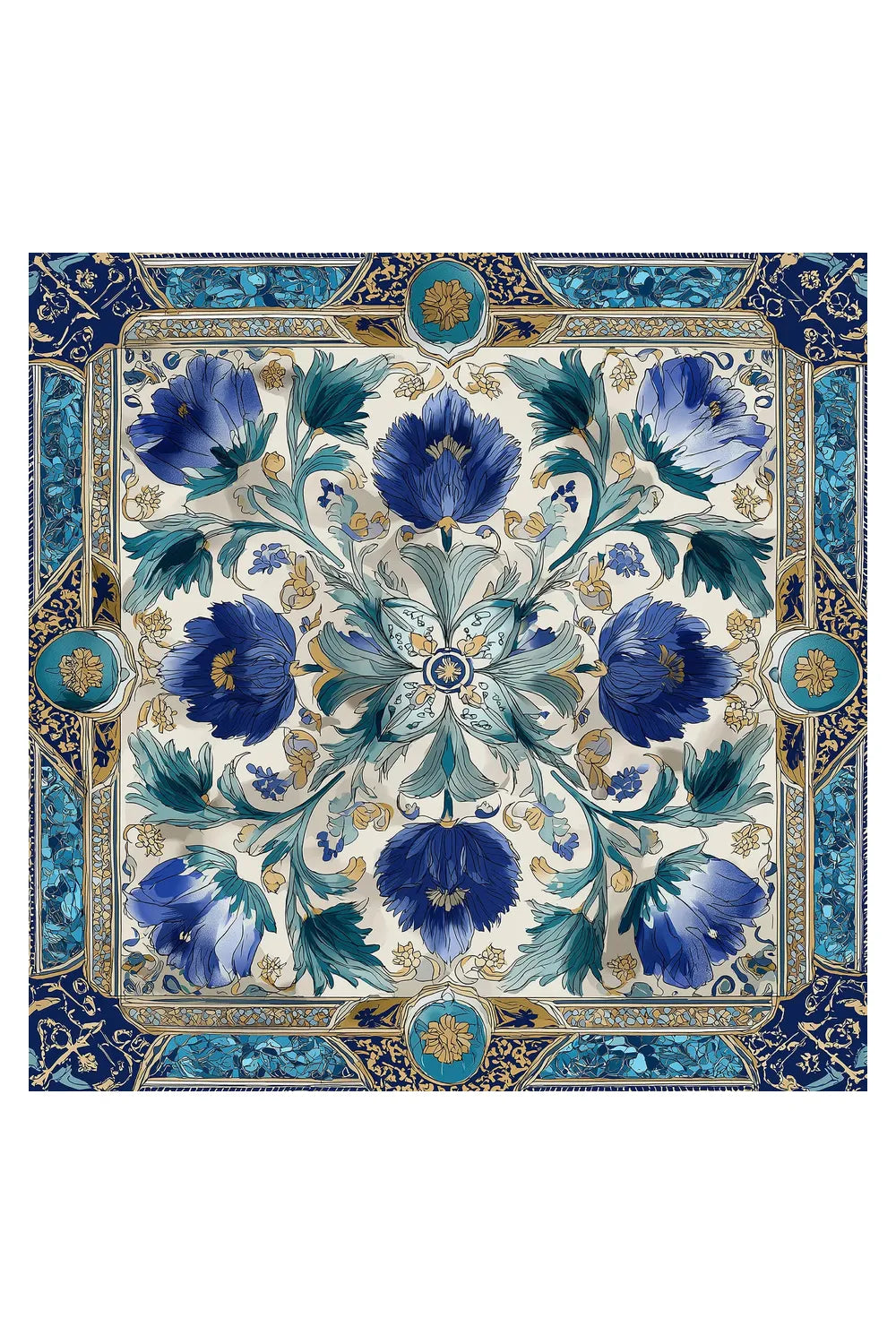 Bleu D’Anatolie İpek Fular - 2