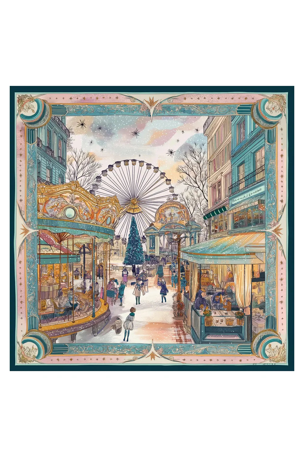 Carrousel De Noël İpek Fular - 3