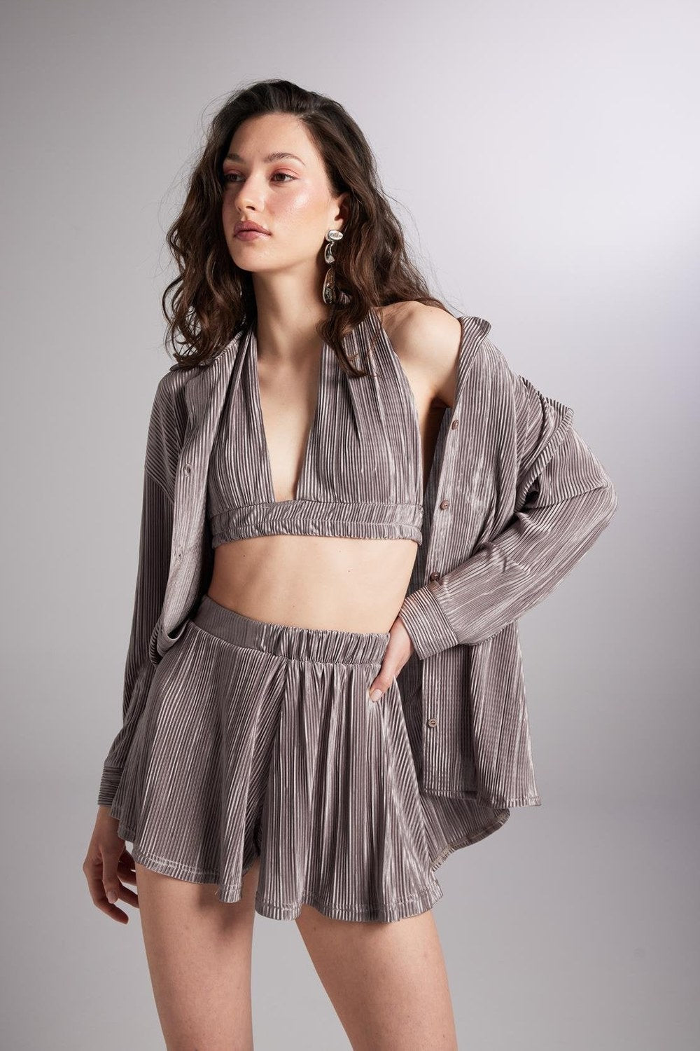 Beli Lastikli Bağlamalı Comfy Büstiyer Vizon - 4