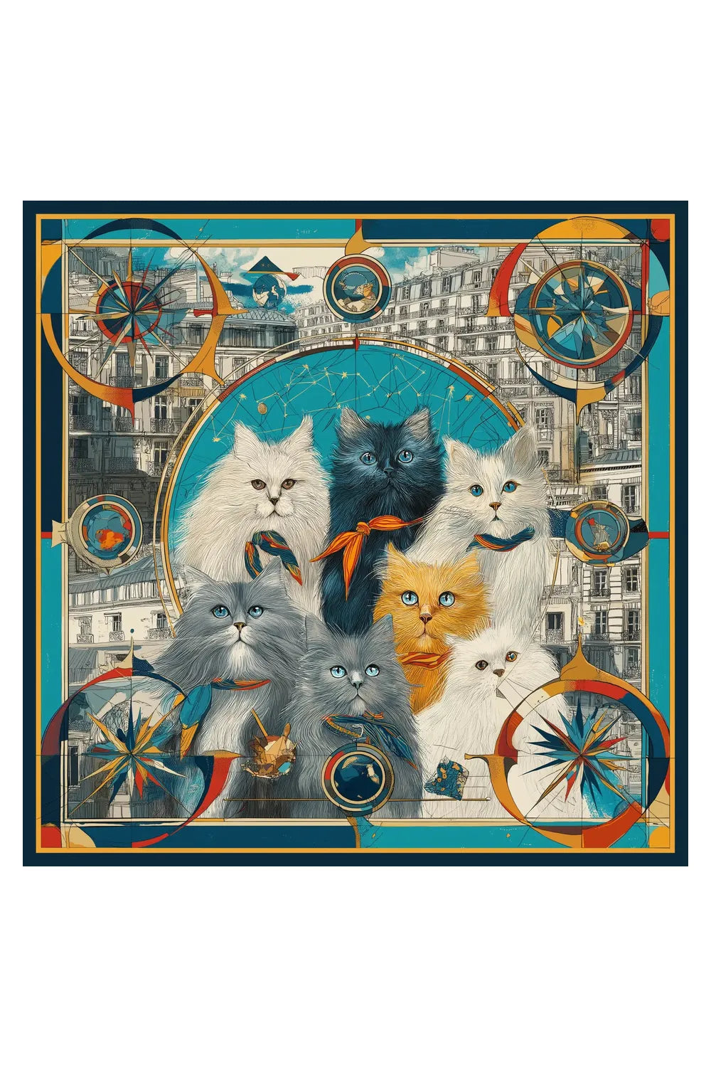 Les Chats Parisiens İpek Fular - 0