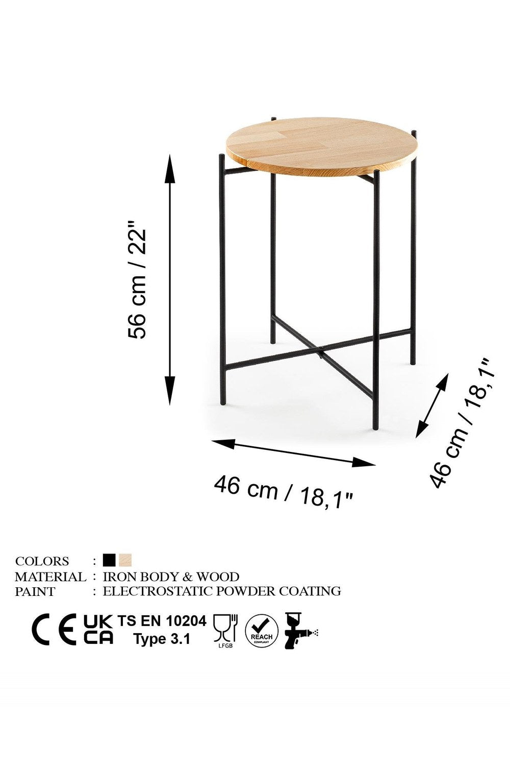 Shb-004 Dekoratif Ahşap Metal Sehpa - 5