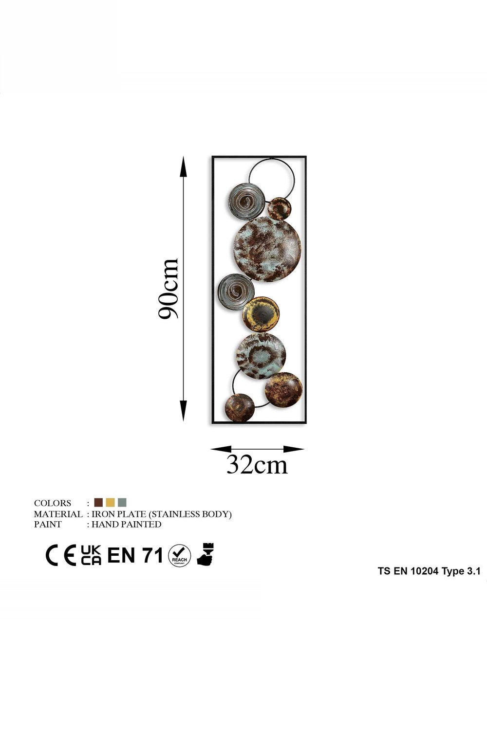 Bys-122-A Dekoratif Metal Duvar Tablosu - 6