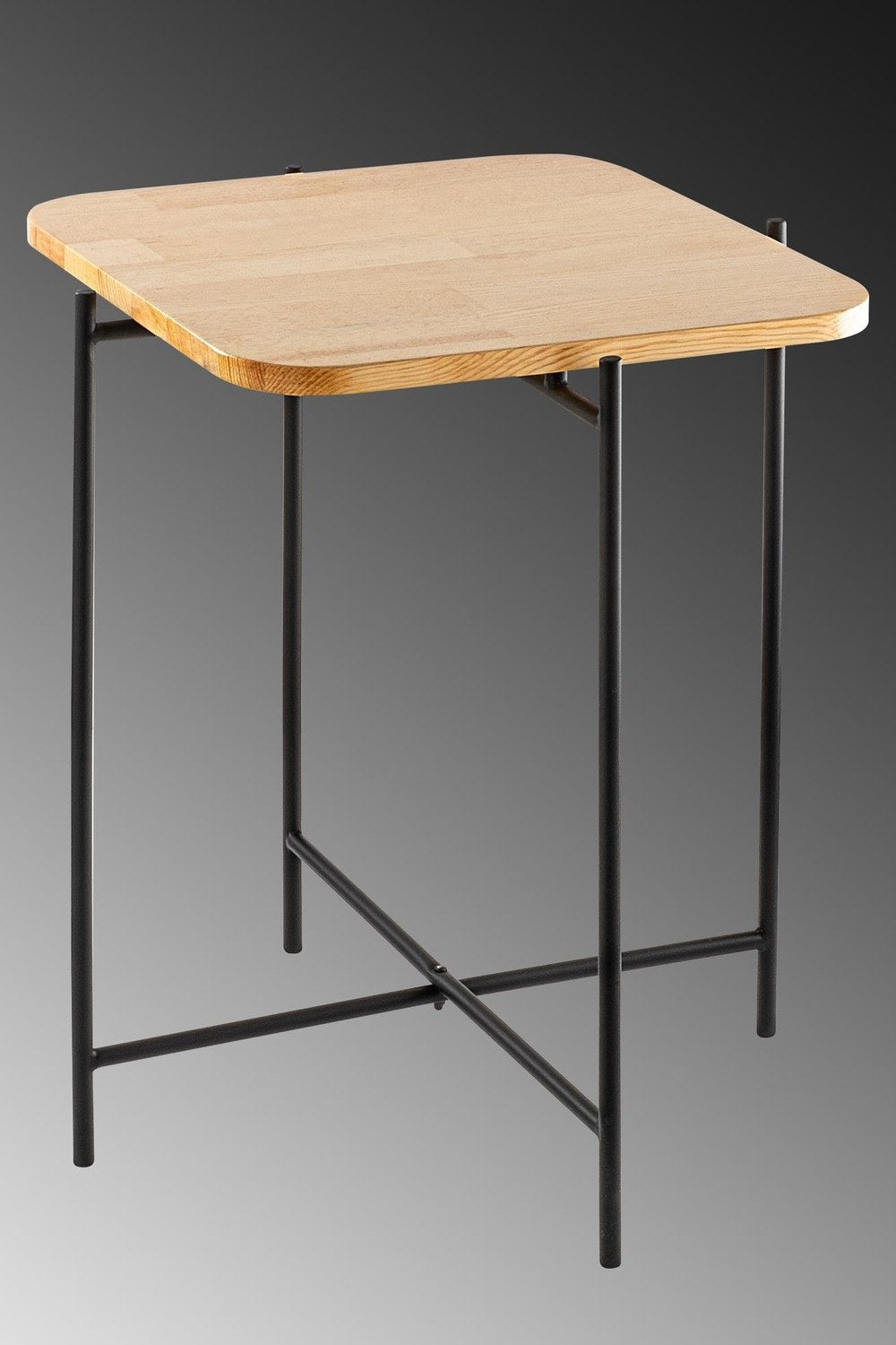 Shb-005 Dekoratif Ahşap Metal Sehpa - 3