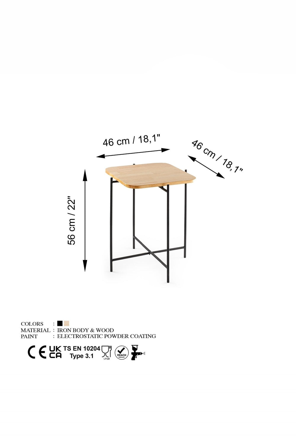 Shb-005 Dekoratif Ahşap Metal Sehpa - 5
