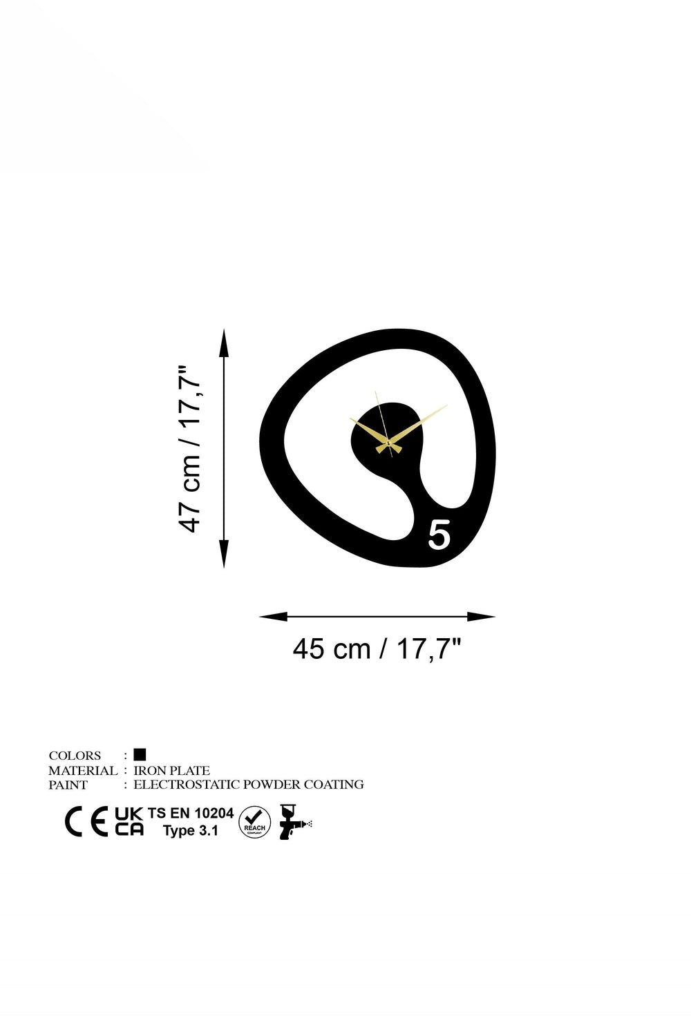Watch-81 Dekoratif Metal Duvar Saati - 6