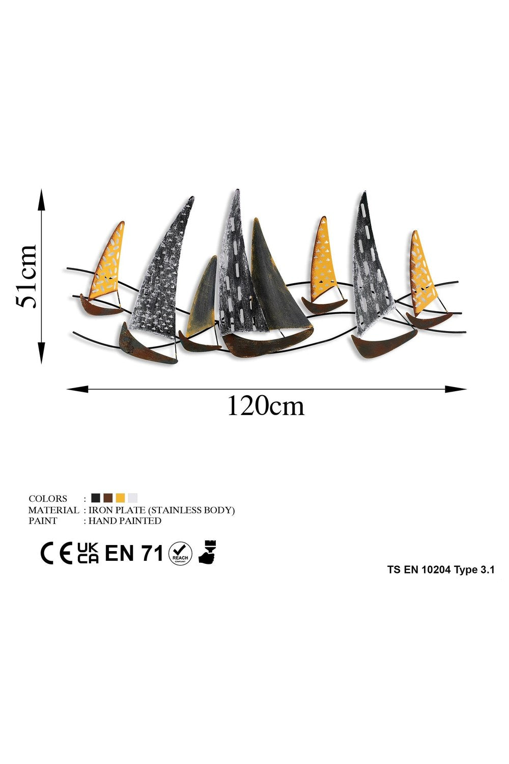 Bys-066-A Dekoratif Metal Duvar Tablosu - 6