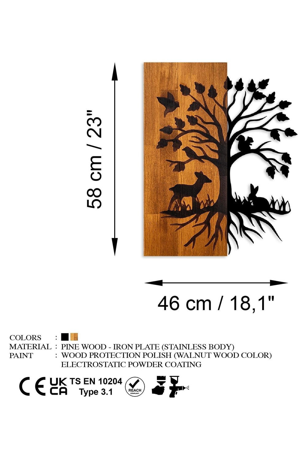 Ma-434 Ahşap Metal Duvar Tablosu - 6