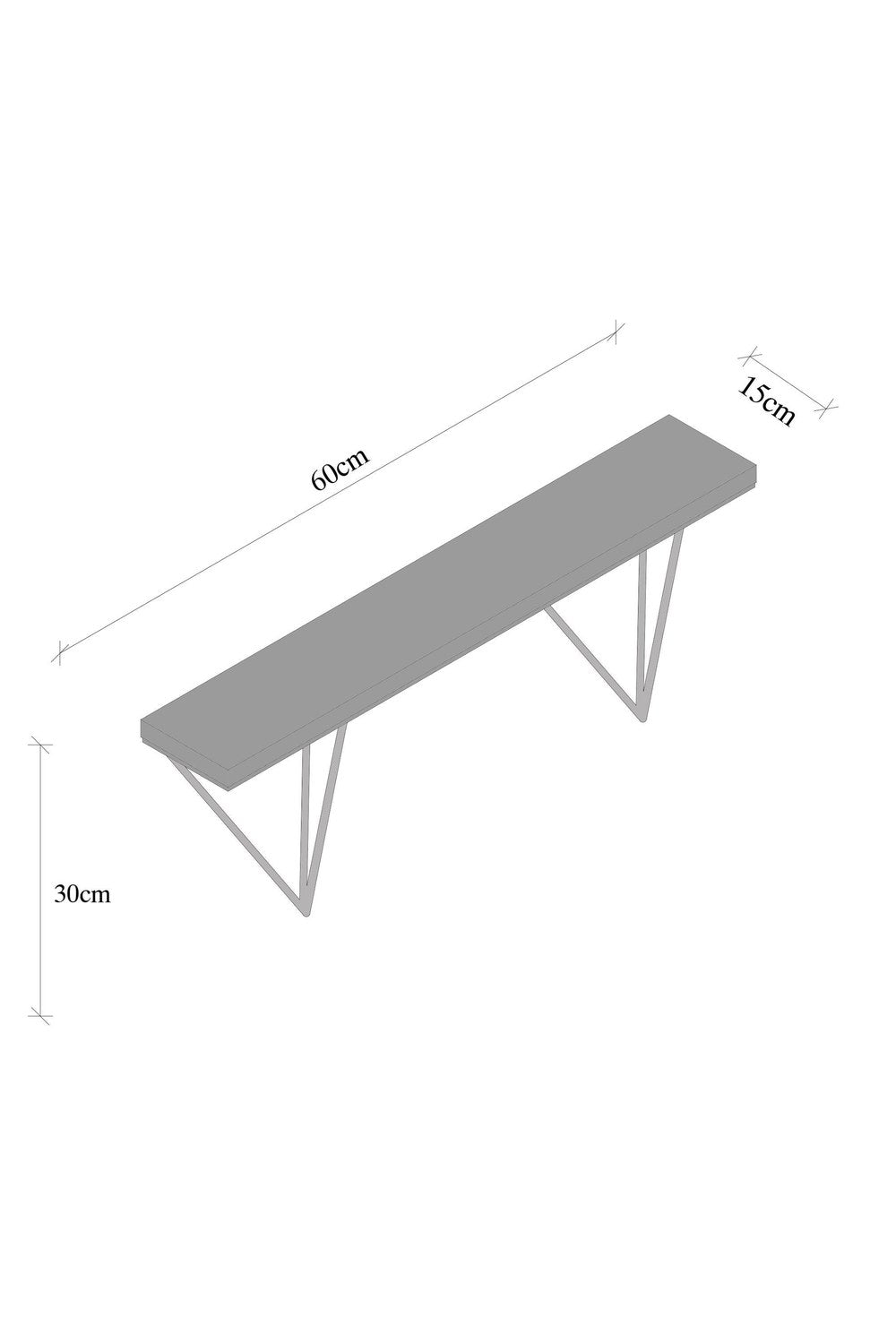 Cm-022-Srk Dekoratif Ahşap Metal Duvar Rafı - 5