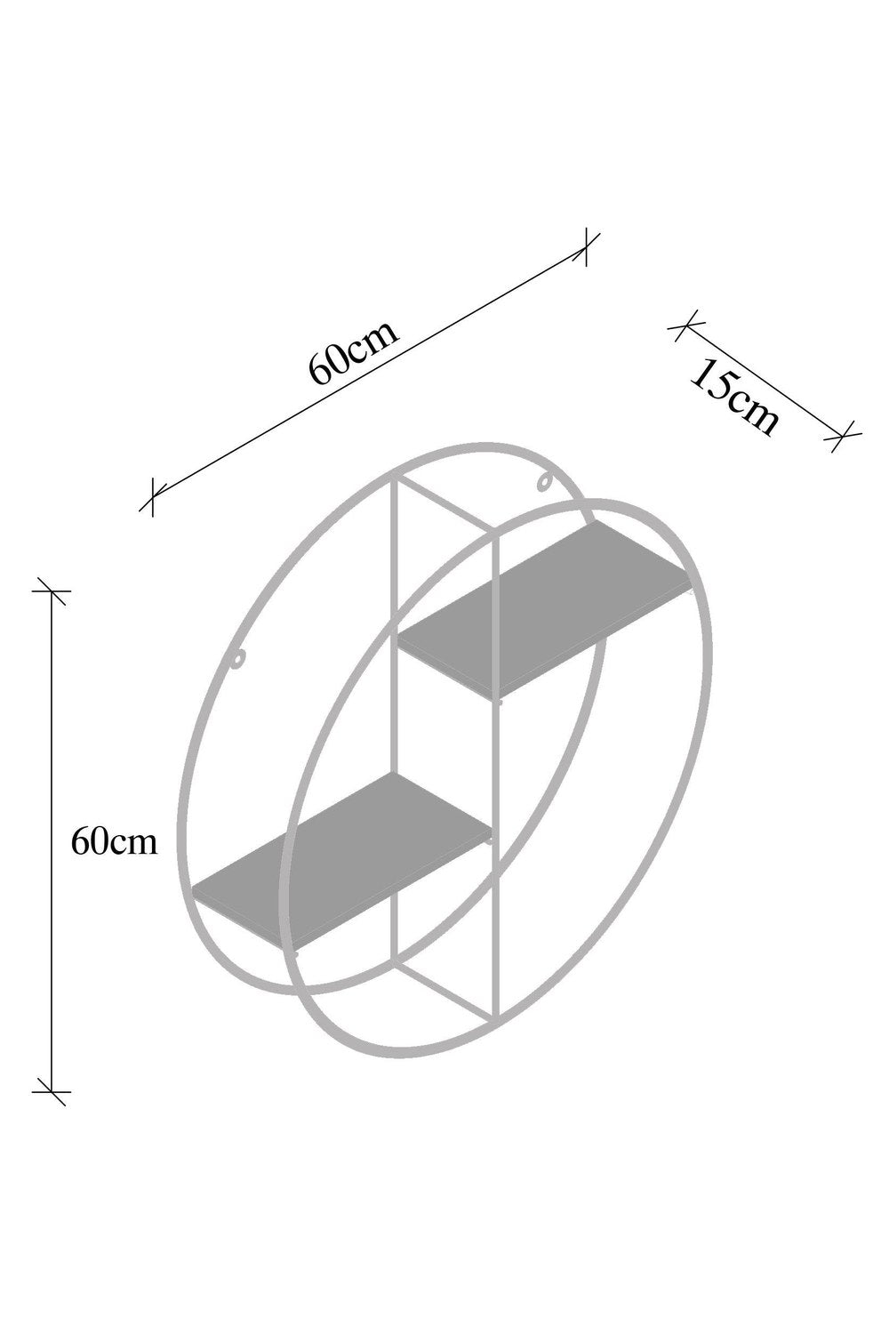 Cm-002-Srk Dekoratif Ahşap Metal Duvar Rafı - 6