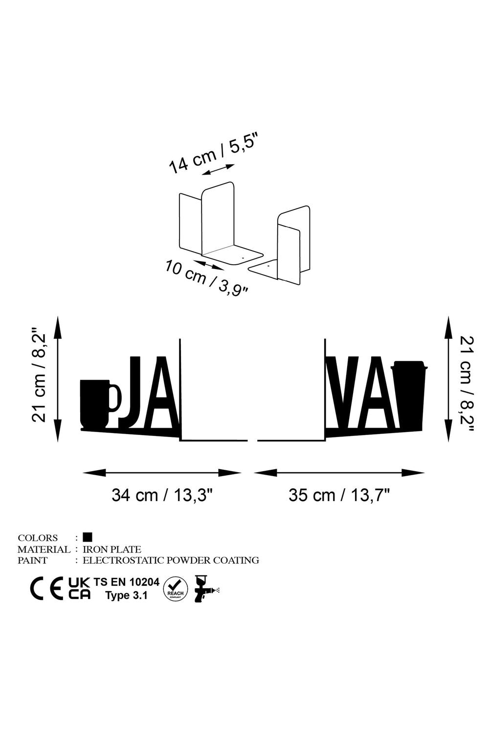 Kt-038 Dekoratif Metal Kitap Tutucu - 4