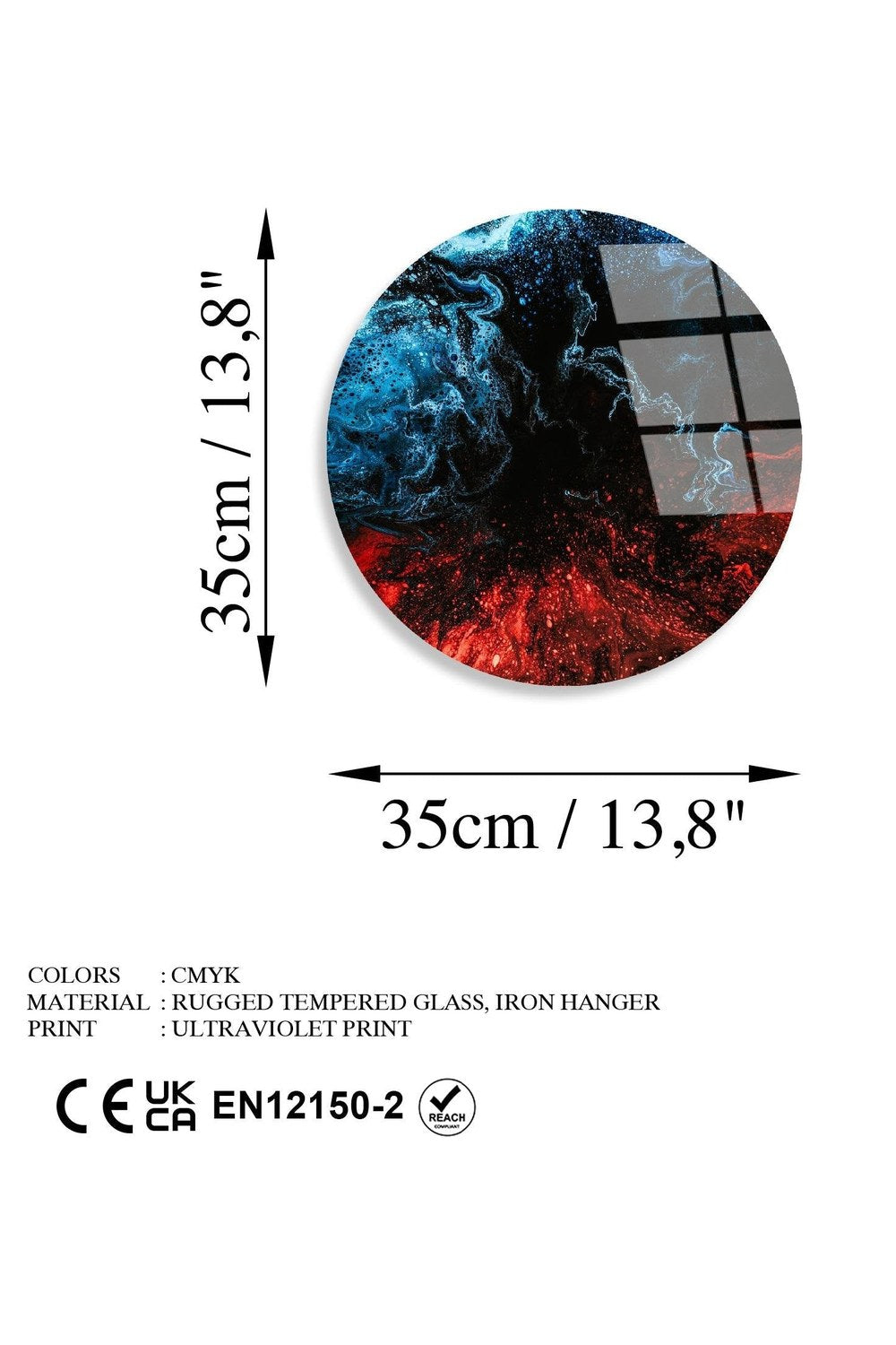 Uv-1161 Baskılı Cam Yuvarlak Duvar Tablosu - 5