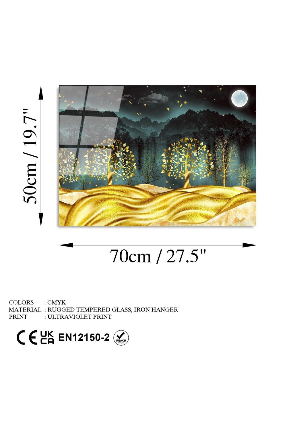 Uv-382 Baskılı Cam Dikdörtgen Duvar Tablosu - 7