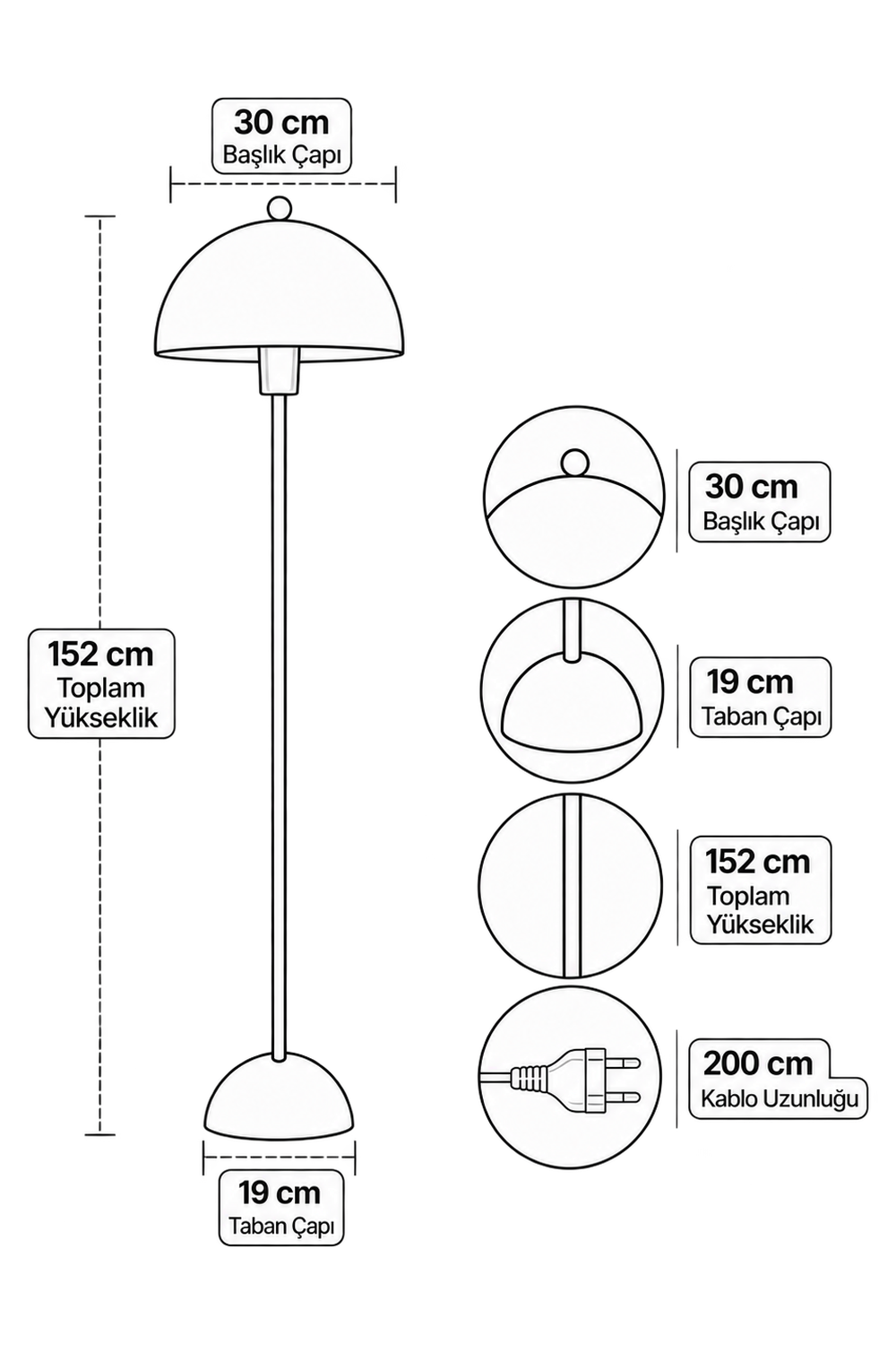 Soho Bordo Metal Lambader - 1