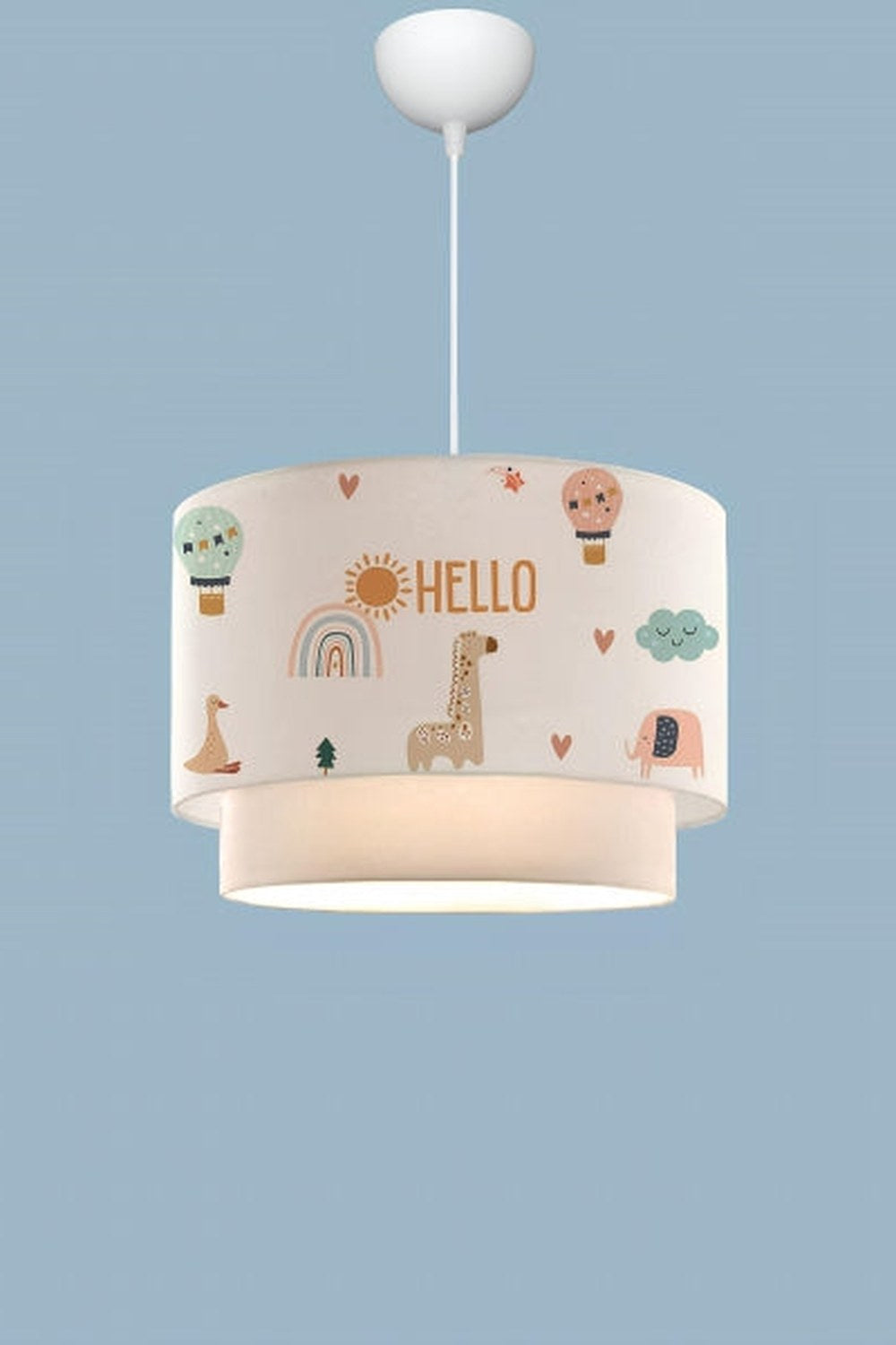 Home Hello Friends Kumaş Baskılı Çocuk Odası Sarkıt Lamba - 1