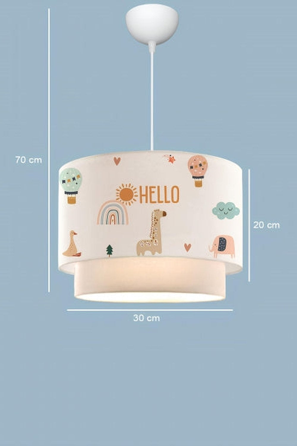 Home Hello Friends Kumaş Baskılı Çocuk Odası Sarkıt Lamba - 2