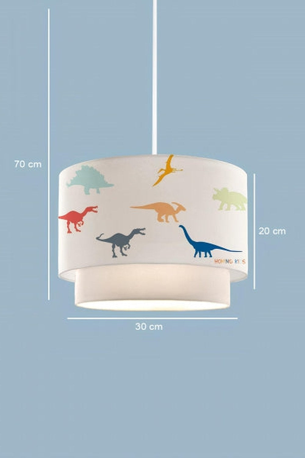 Dinozorlar Kids Kumaş Baskılı Pasta Çocuk Odası Sarkıt Lamba - 2