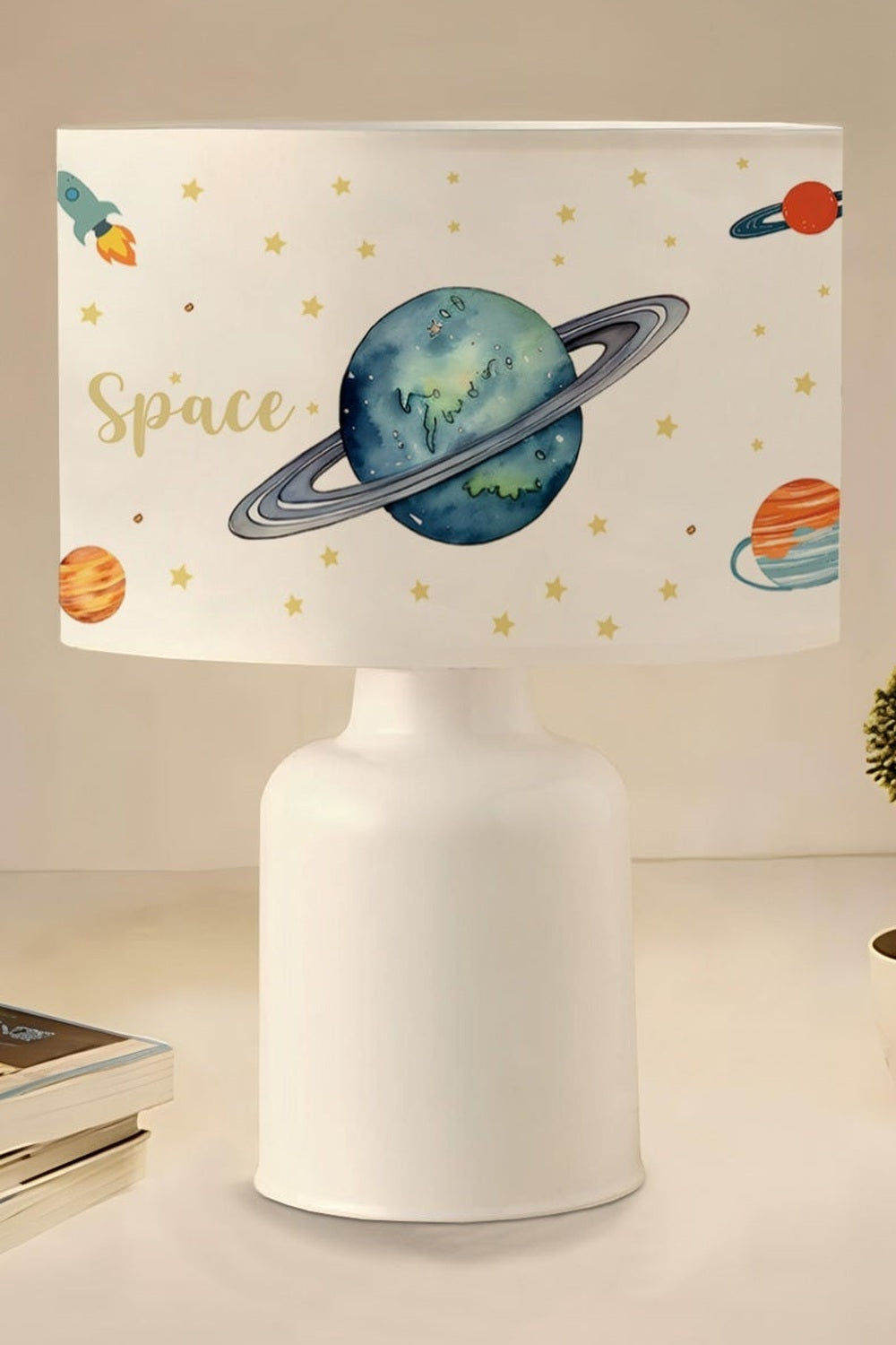 Kids Space Uzay Temalı Çocuk Odası Abajur Lamba - 0