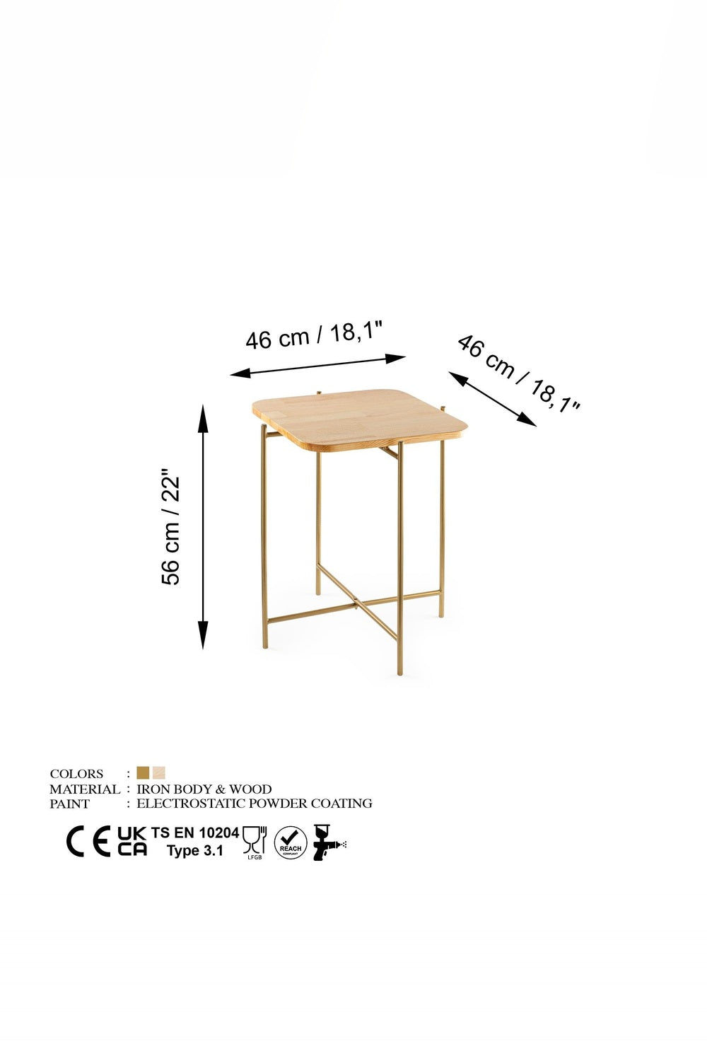 Shb-005-A Dekoratif Ahşap Metal Sehpa - 5