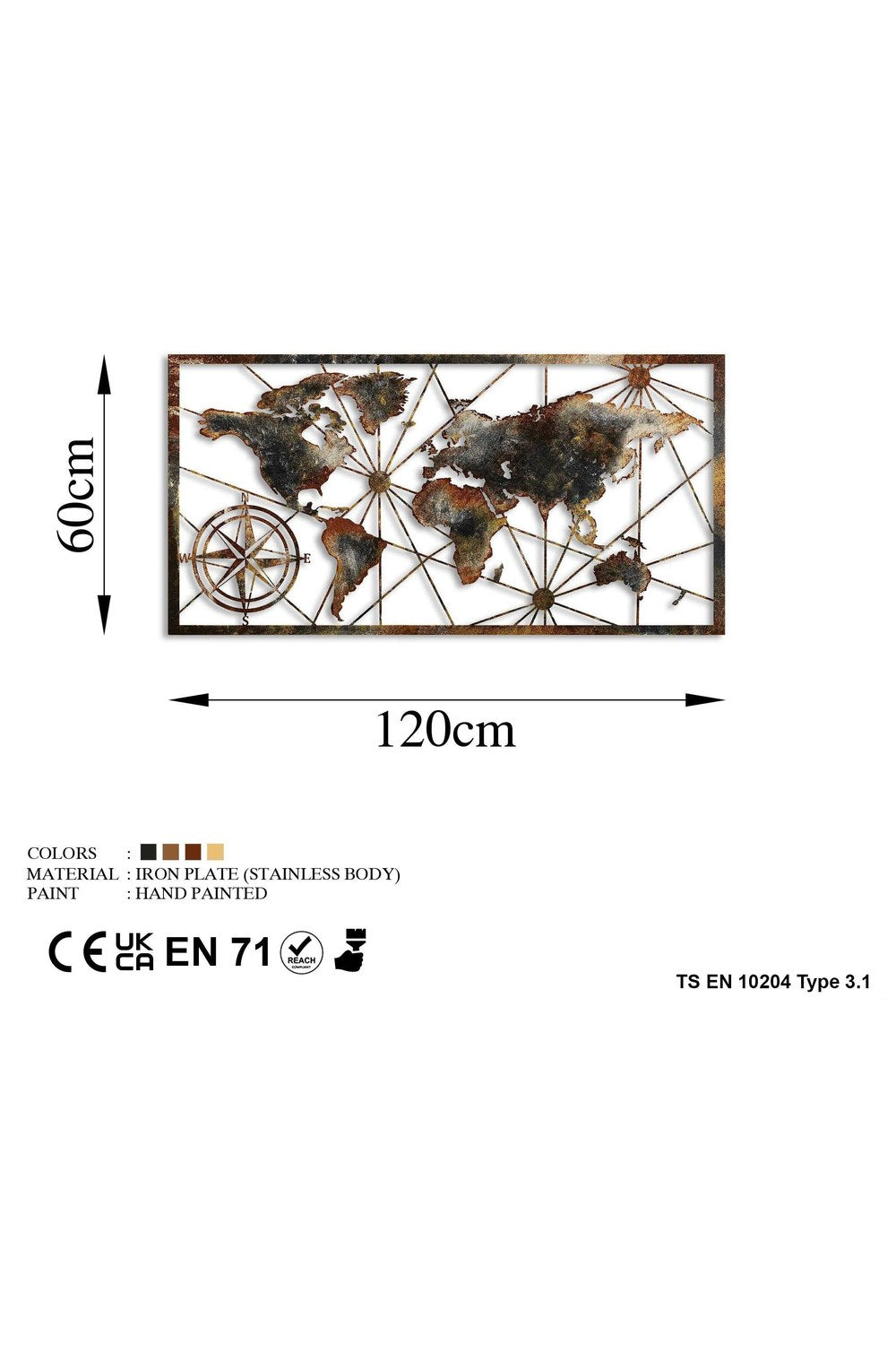 Bys-132-C Dekoratif Metal Duvar Tablosu - 6