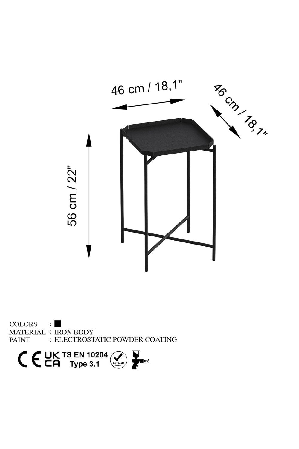 Shb-008 Dekoratif Metal Sehpa - 5