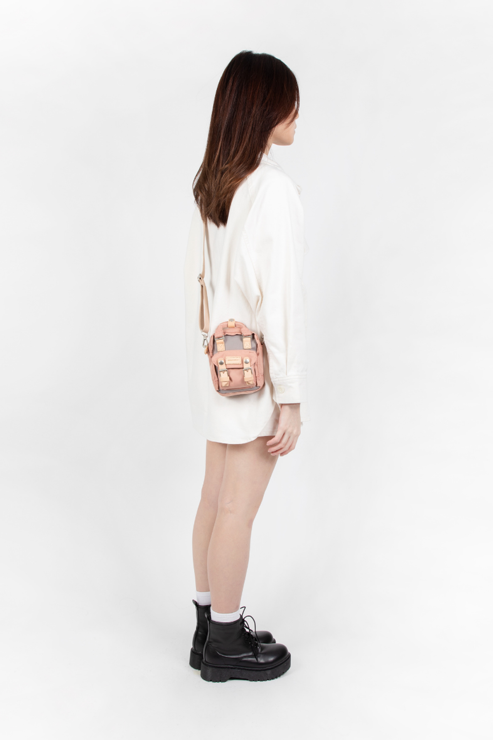 Macaroon Tiny Classic Lavanta X Gül Unisex Omuz Çantası - 3
