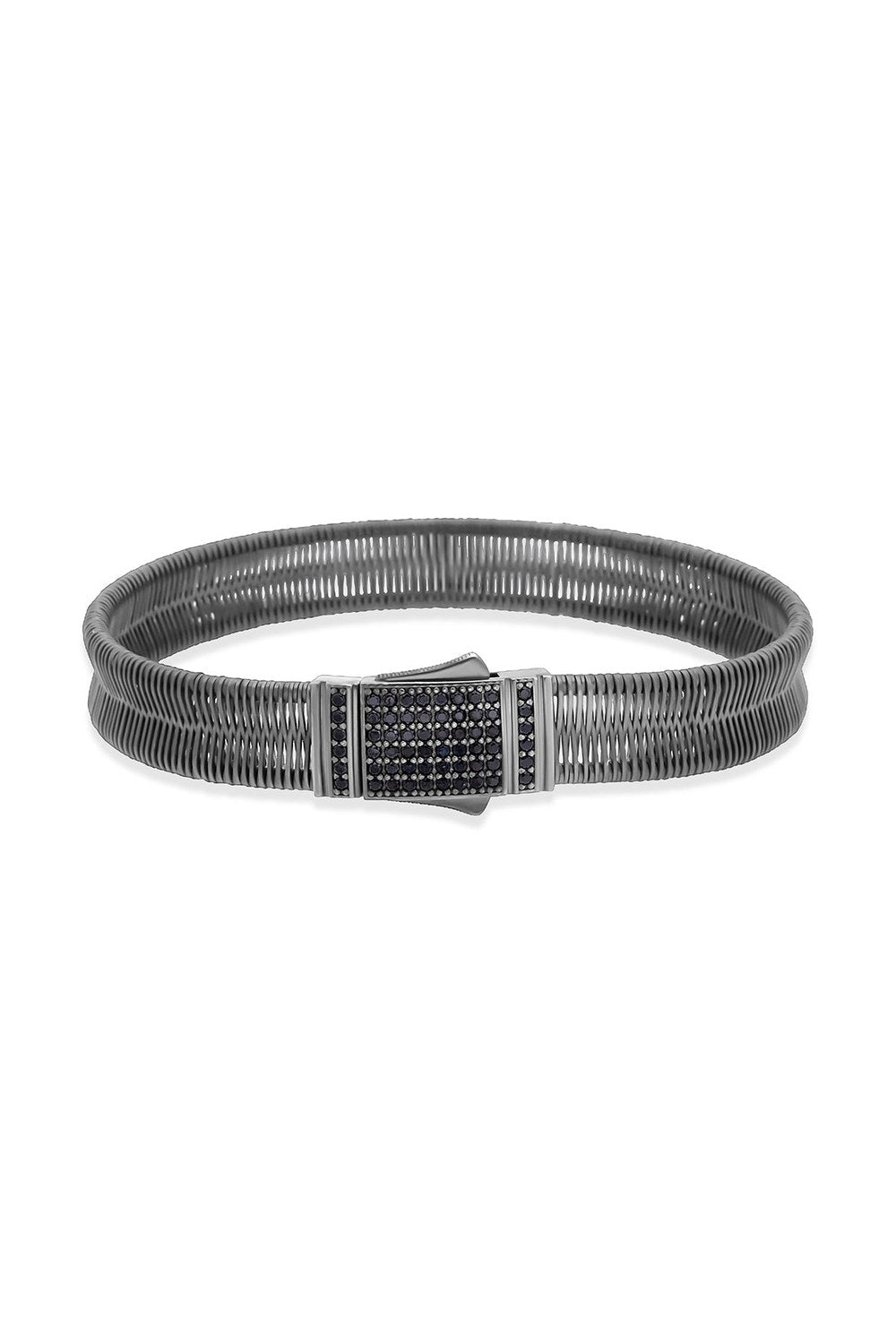 Coil Line Silver 925 Ayar Gümüş Erkek Bileklik - 0