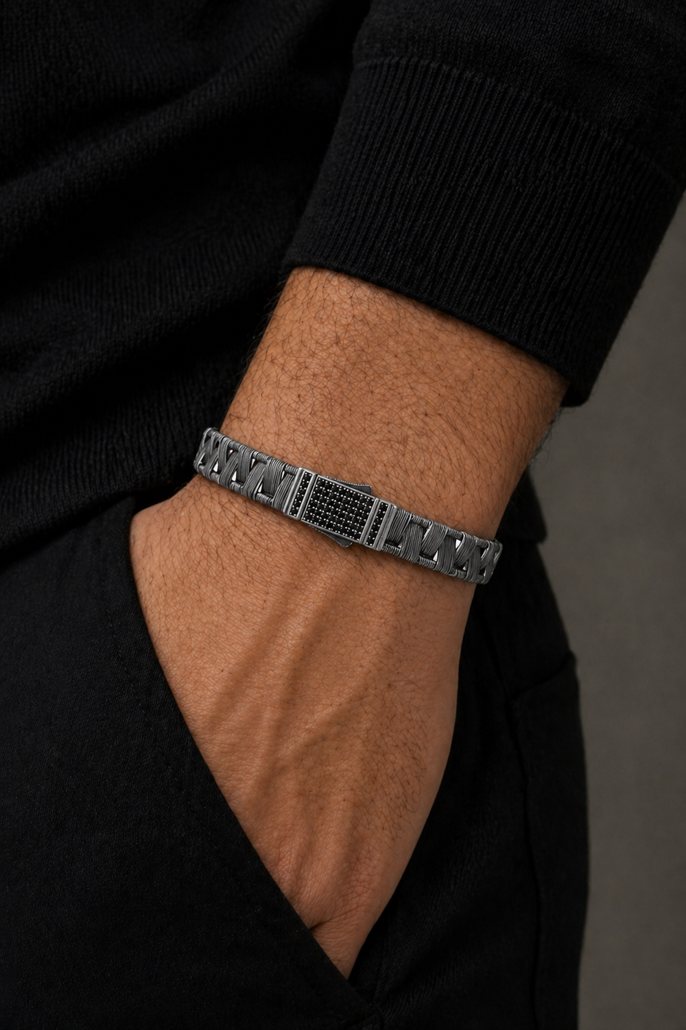 Noctra Cross Silver Erkek Bileklik - 2