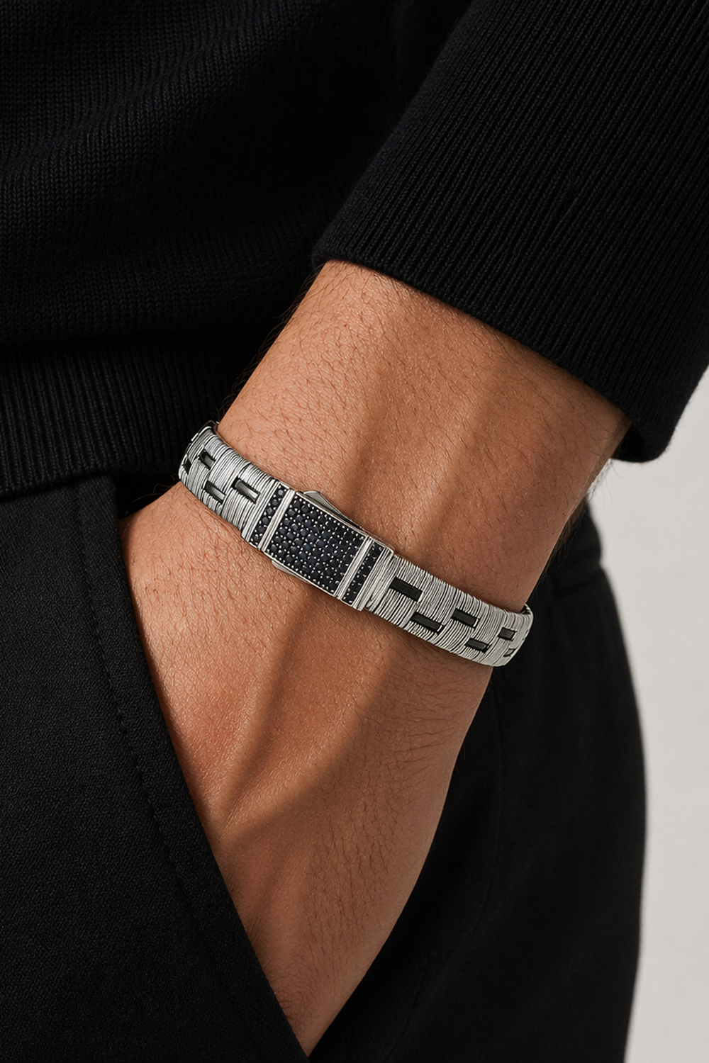 Obsidian Silver Erkek Bileklik - 1