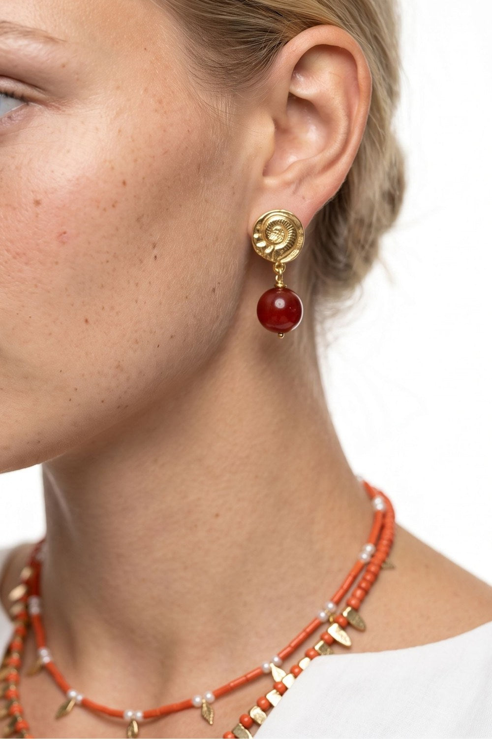 Seashell Bonbon Dusty Rose Earrings - 1