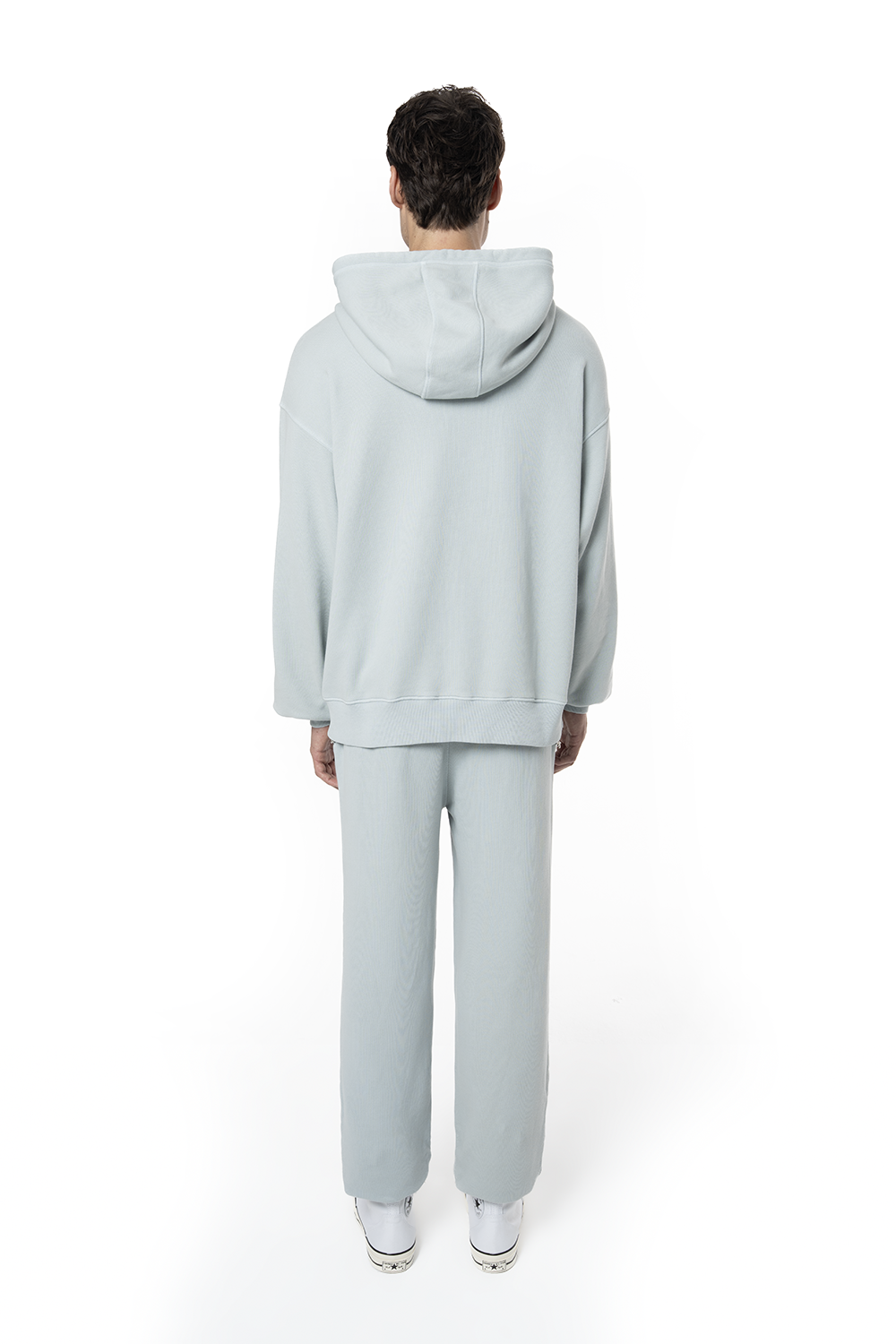 Erkek Oversize Fm Icon Nakışlı Hoodie - Mavi - 3
