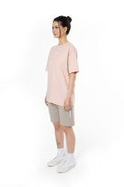 Unisex Relaxed Fit Basic Fakemood Baskılı Şort - Taş - 4